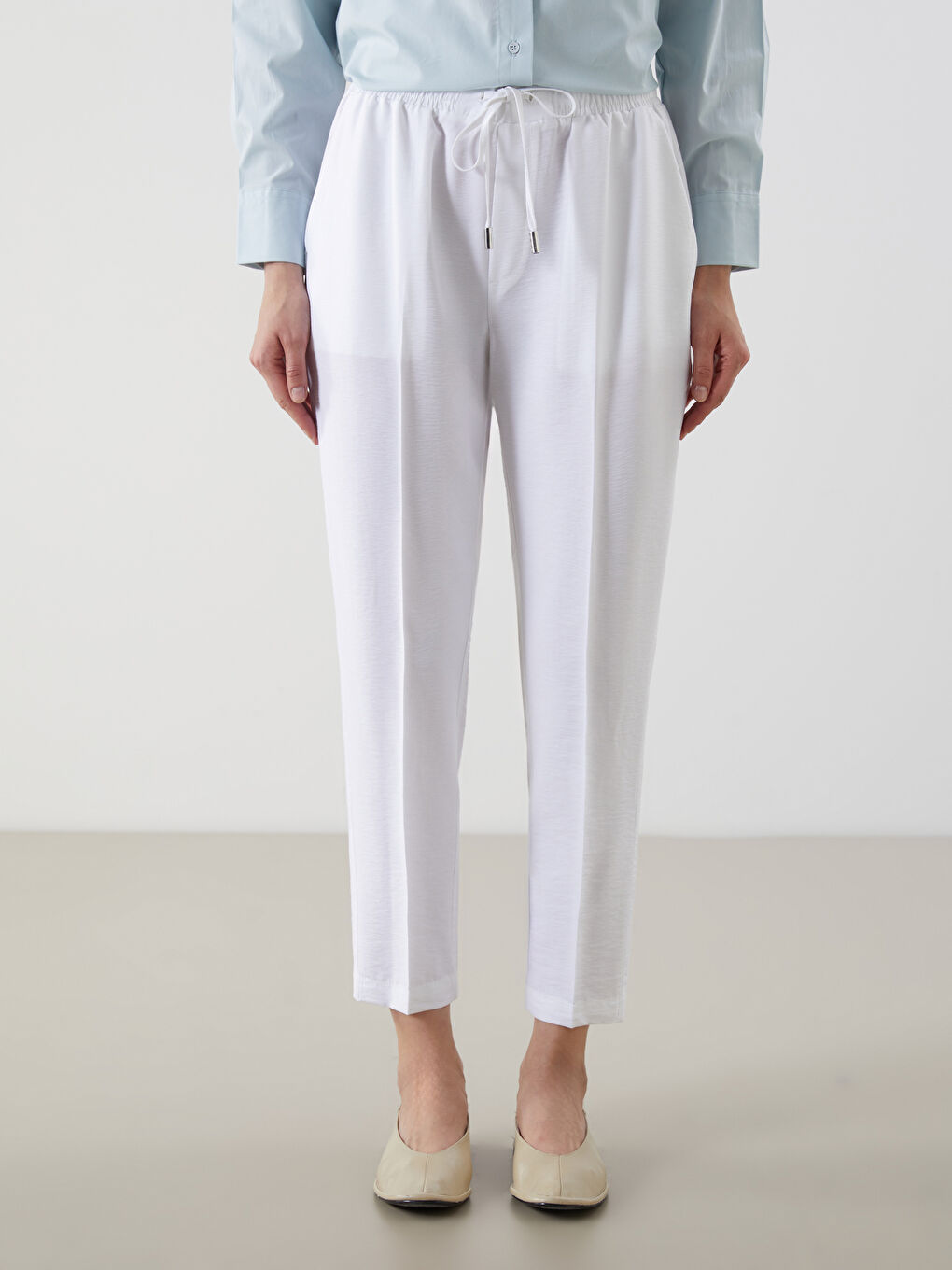 LCW Modest Elastic Waist Carrot Fit Women's Trousers -S5FT61Z8-QVD