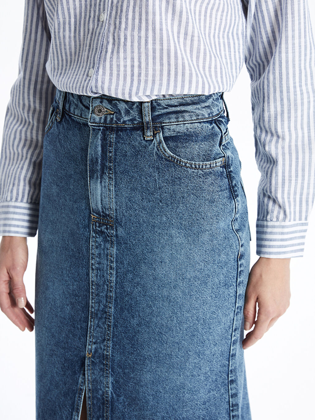 Slim Fit Women Jean Skirt -S5FT93Z8-H45