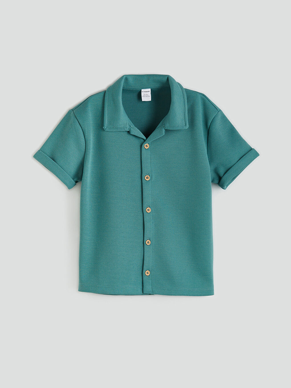 LCW Kids Yeşil Resort Yaka Basic Gömlek ve Şort 2'li - 1