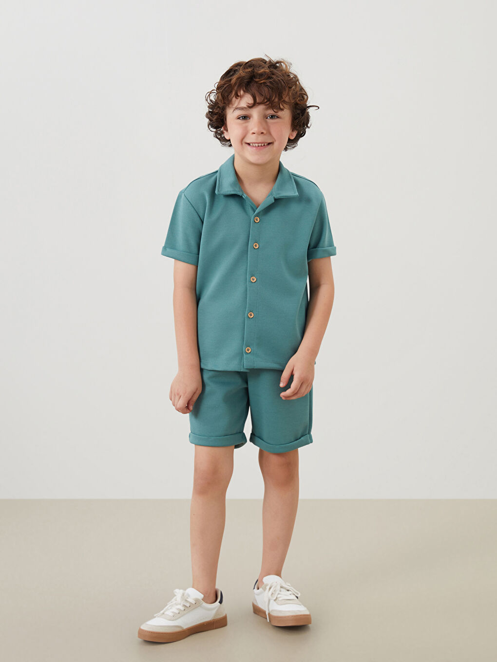 Resort Neck Basic Shirt and Shorts 2 Pack -S5FT98Z1-GP4