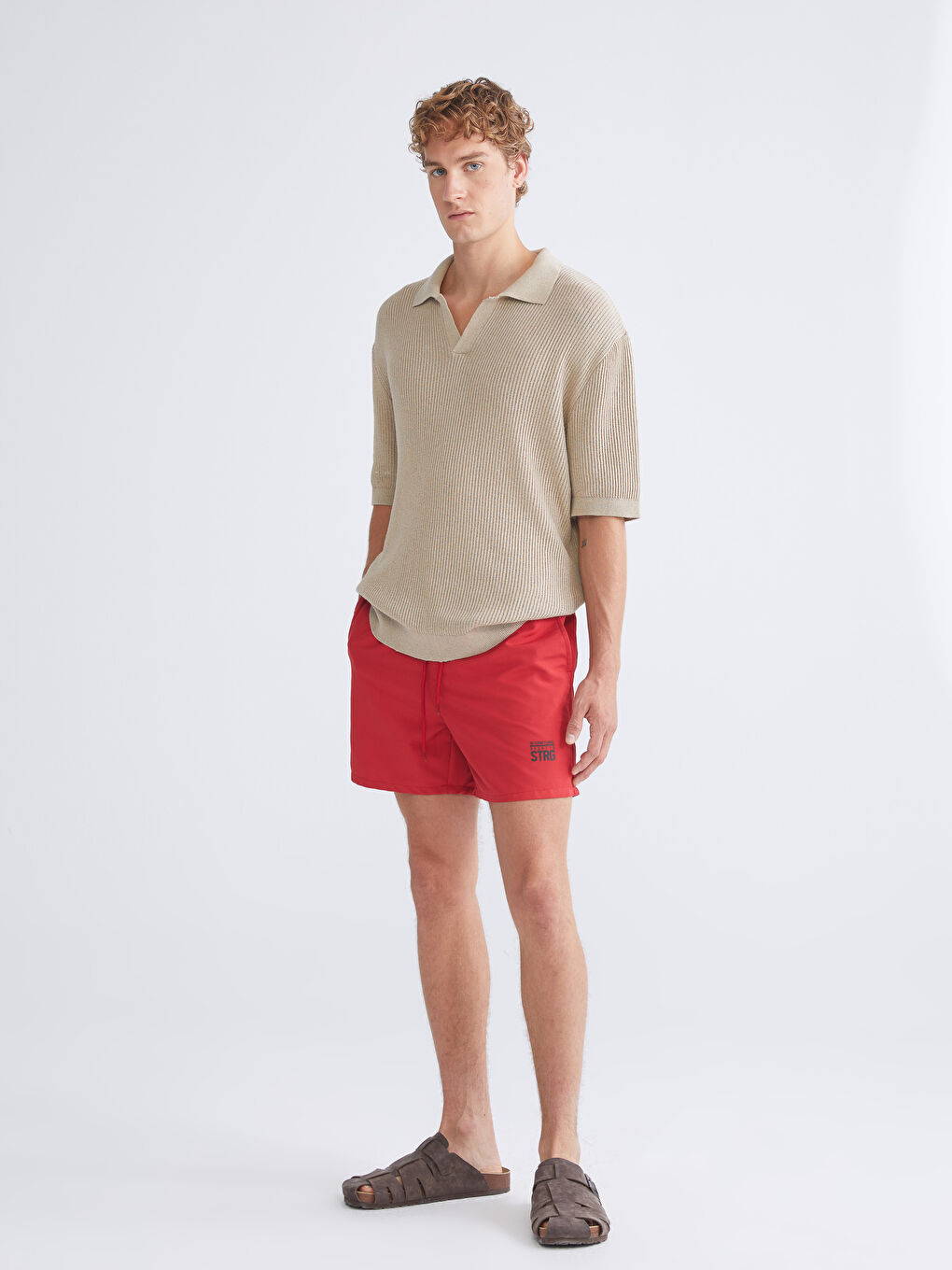 Short Printed Men's Swimming Shorts-1