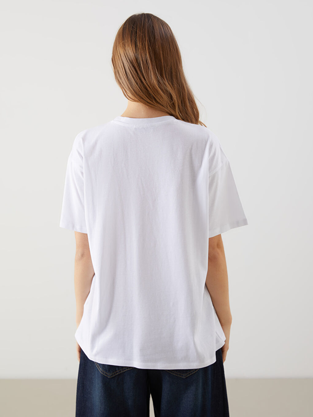 Crew Neck Embroidered Jersey Women's T-Shirt -S5FU39Z8-Q6K
