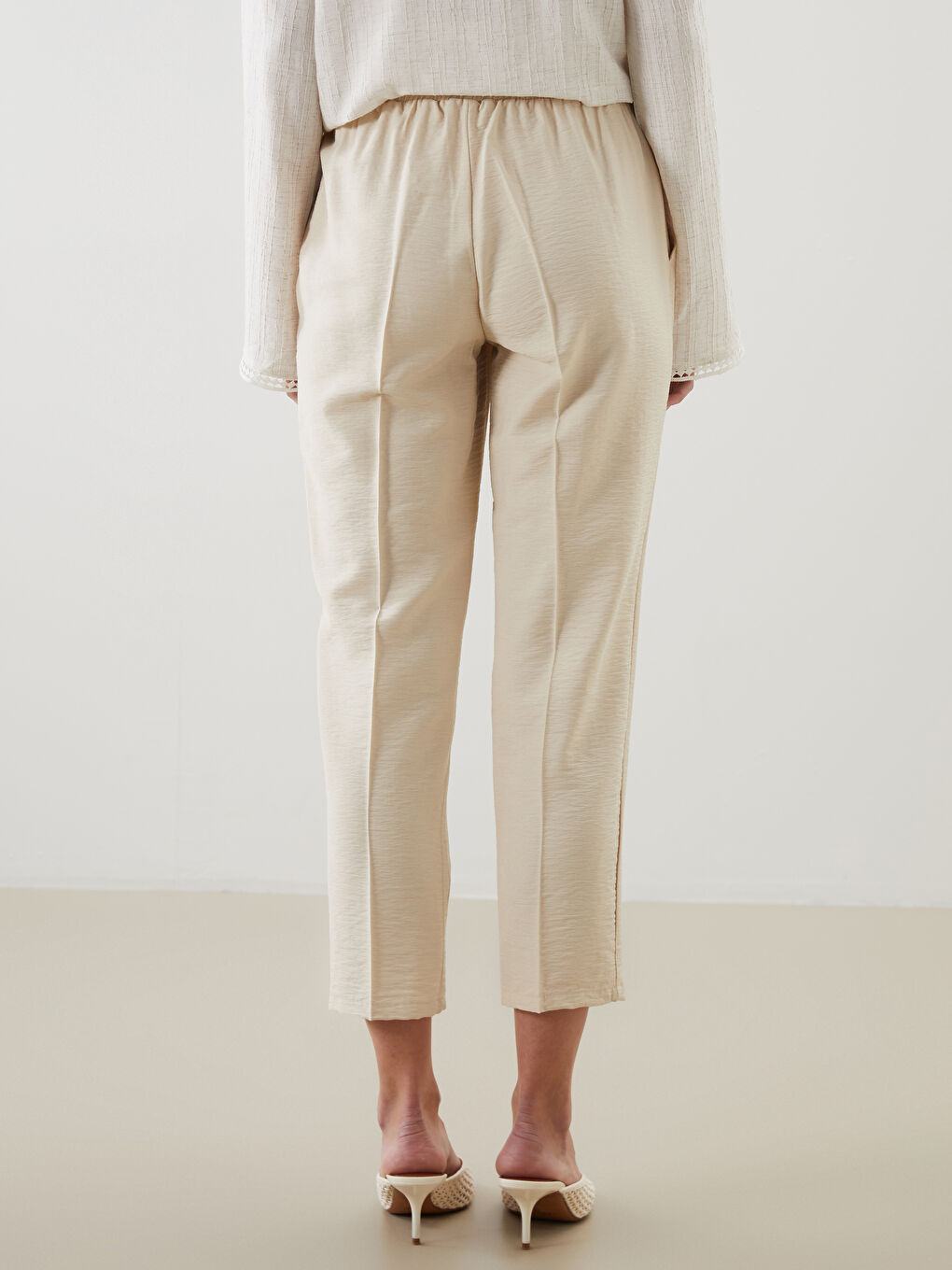 Carrot Cut Women Pants With Elastic Waist -S5FU64Z8-VK0