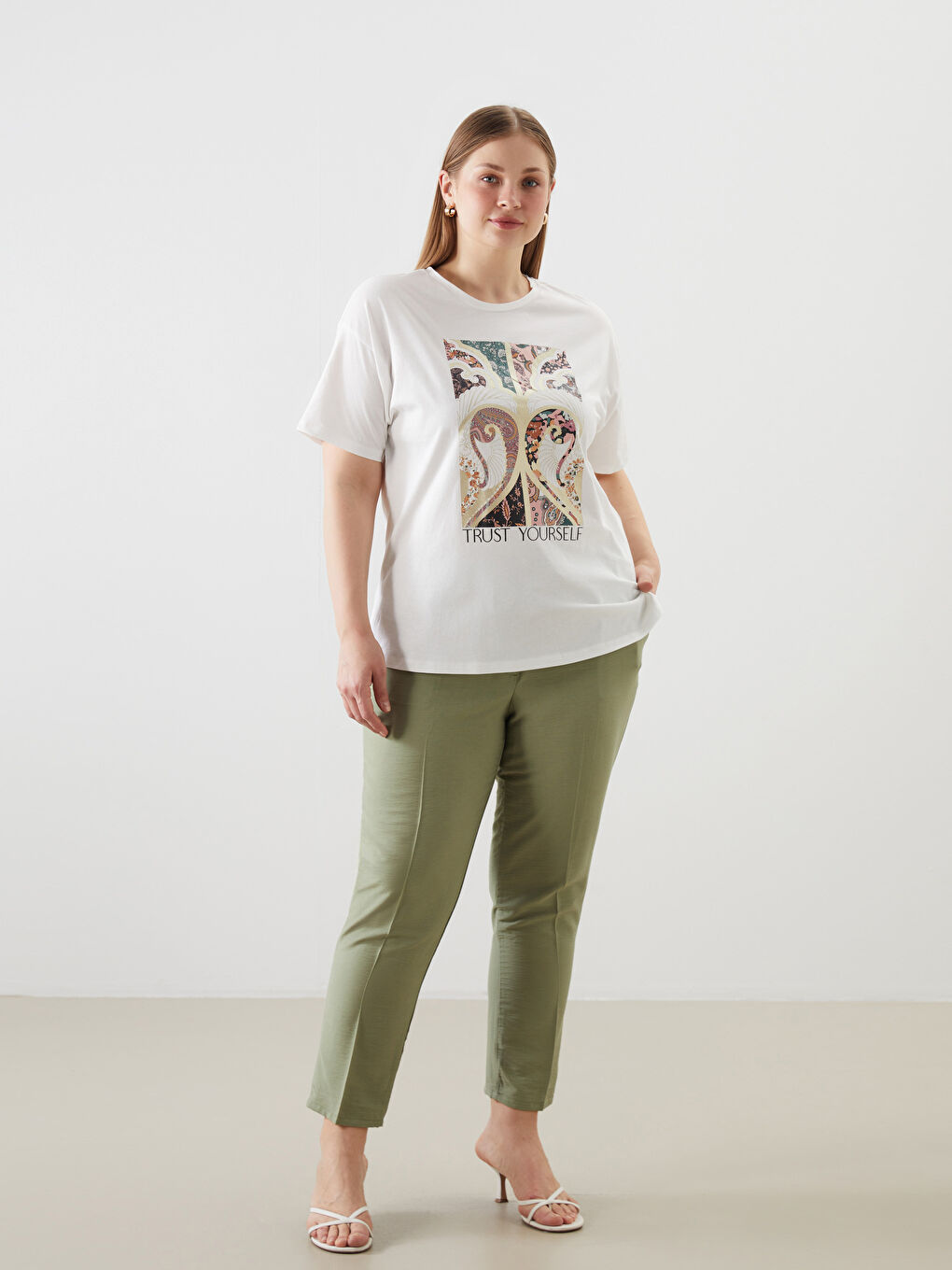 Elastic Waist Women'S Pants -S5FU64Z8-GVT