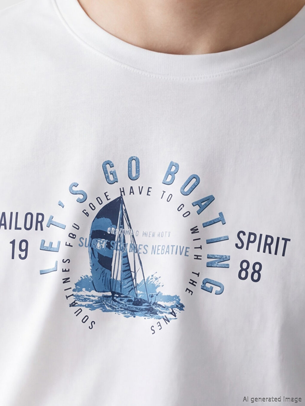 Μπλουζάκι από ζέρσεϊ με στάμπα και στρογγυλή λαιμόκοψη για άνδρες-2