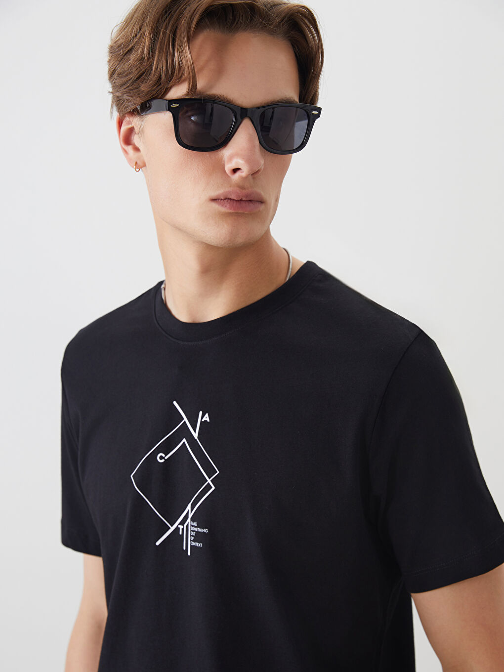 XSIDE Crew Neck Printed Jersey Men's T-Shirt -S5FU74Z8-CVL