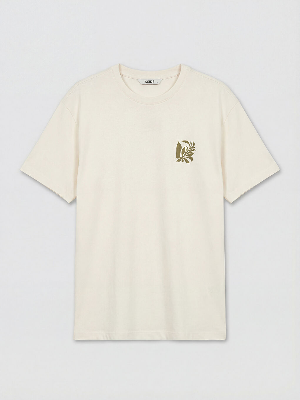 تي شيرت رجالي واسع مطبوع بياقة دائرية