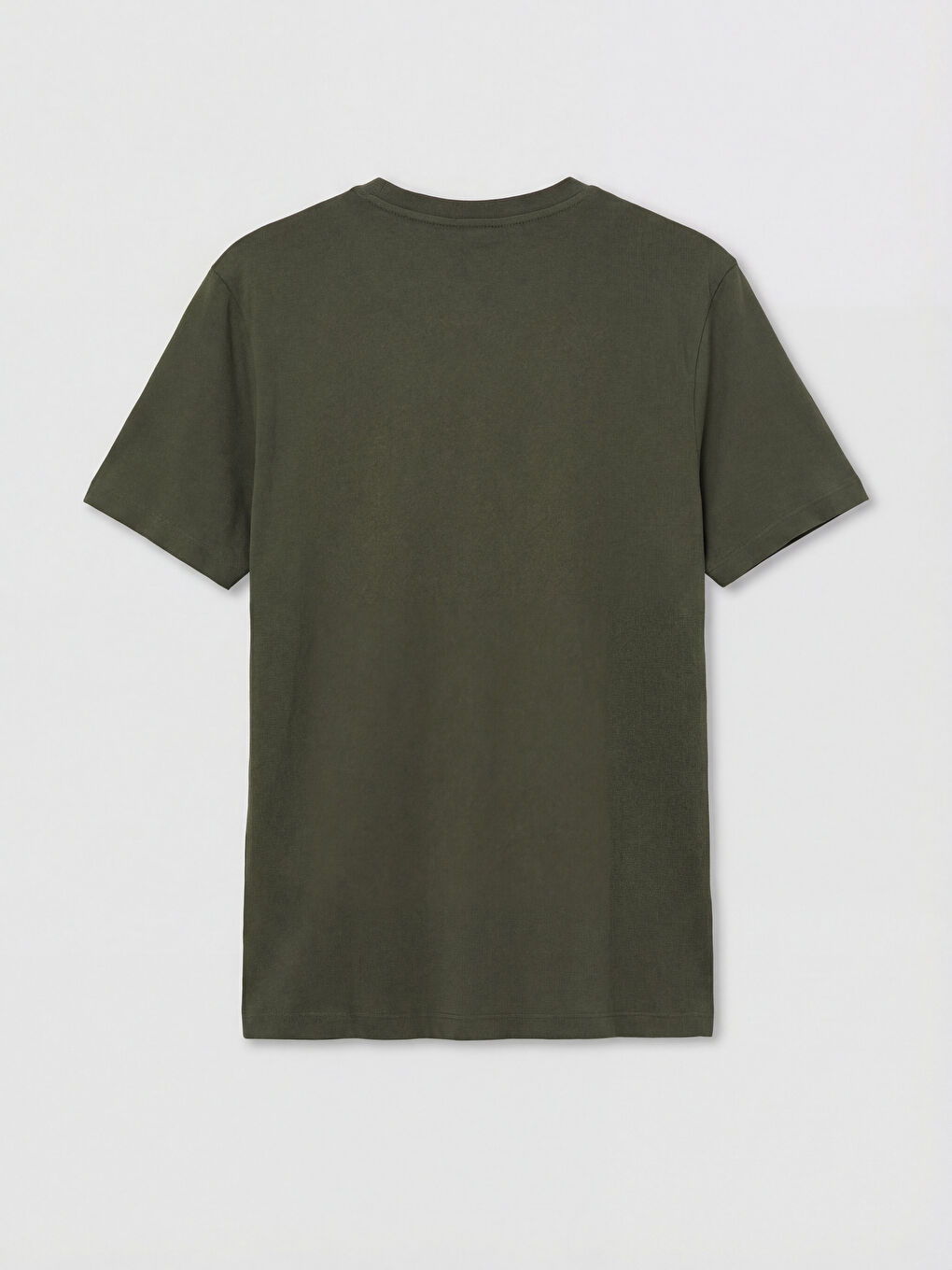 Haki Bisiklet Yaka Baskılı Erkek Tişört-5