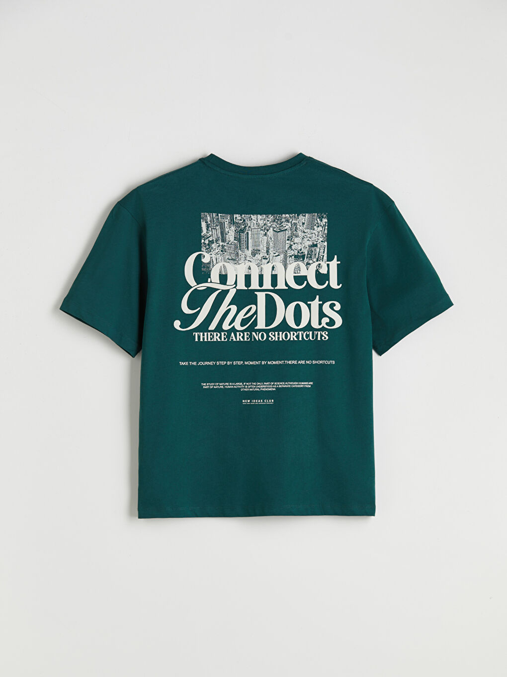 Yeşil Bisiklet Yaka Baskılı Penye Erkek Tişört-5