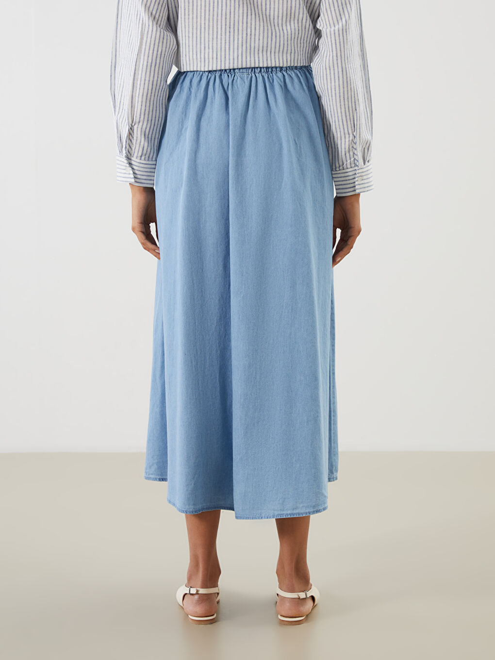 Woman INDIGO Denim Skirt-4