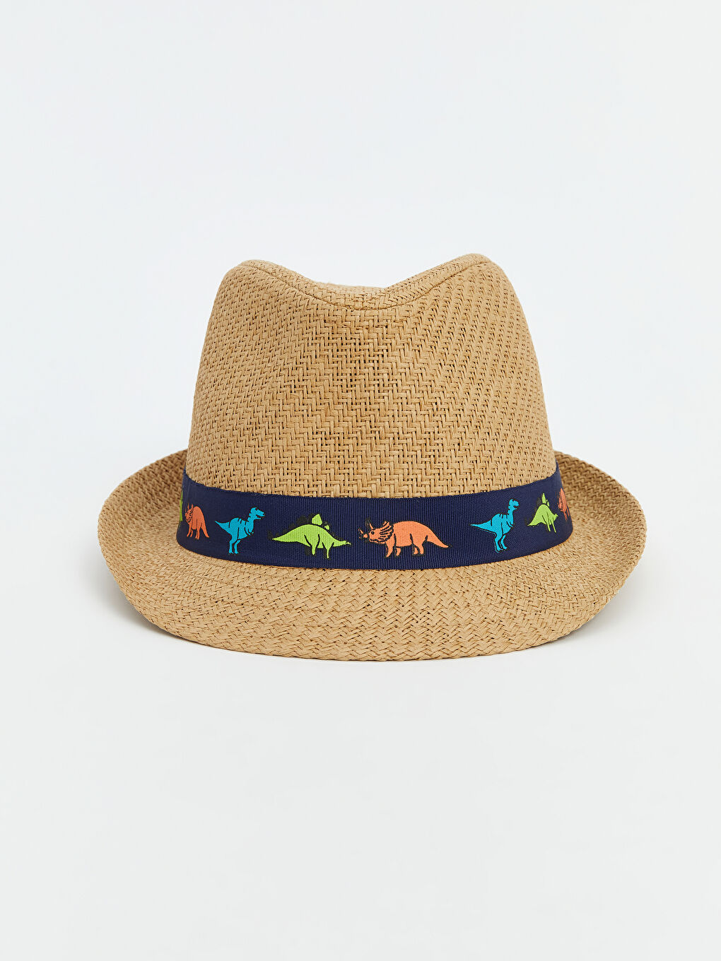 Dinosaur Printed Boy's Straw Fedora Hat -S5FV15Z4-P37