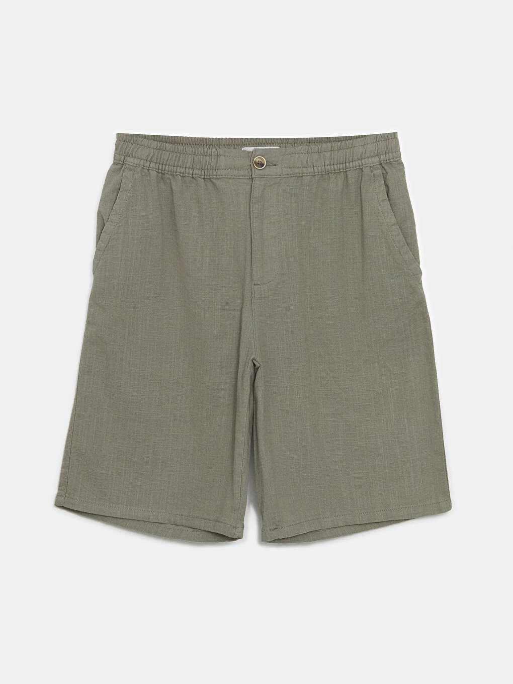 Standard Fit Linen-look Men's Bermuda Shorts-5