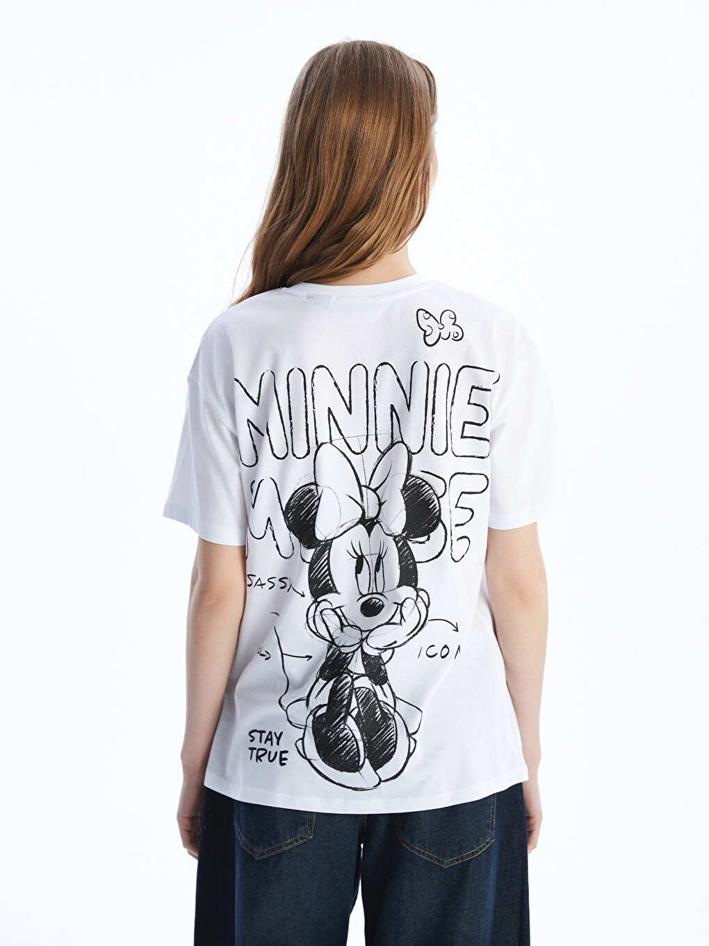 T-shirt E Lirshme Me Jakë Të Rrumbullakët Me Mickey Dhe Minnie Mouse Për Gra-3