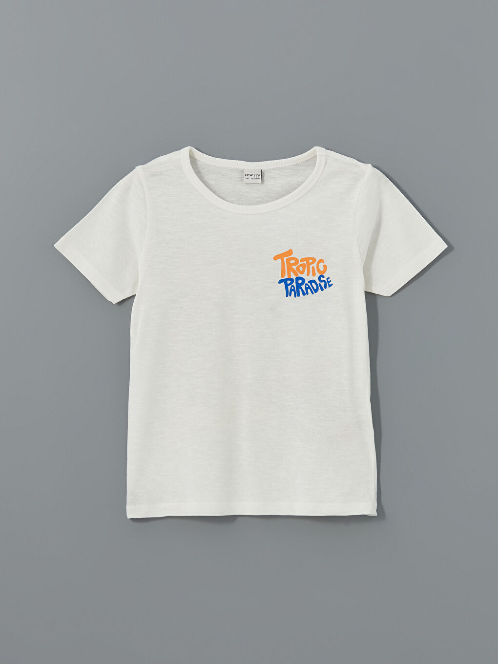 LCW ECO Beyaz Bisiklet Yaka Erkek Çocuk Pijama Üst