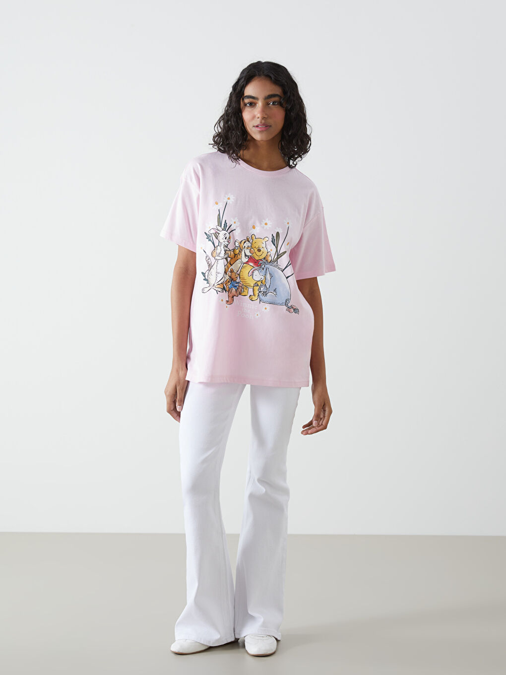 Crew Neck Winnie the Pooh Printed Women's T-Shirt -S5FY07Z8-Z1C