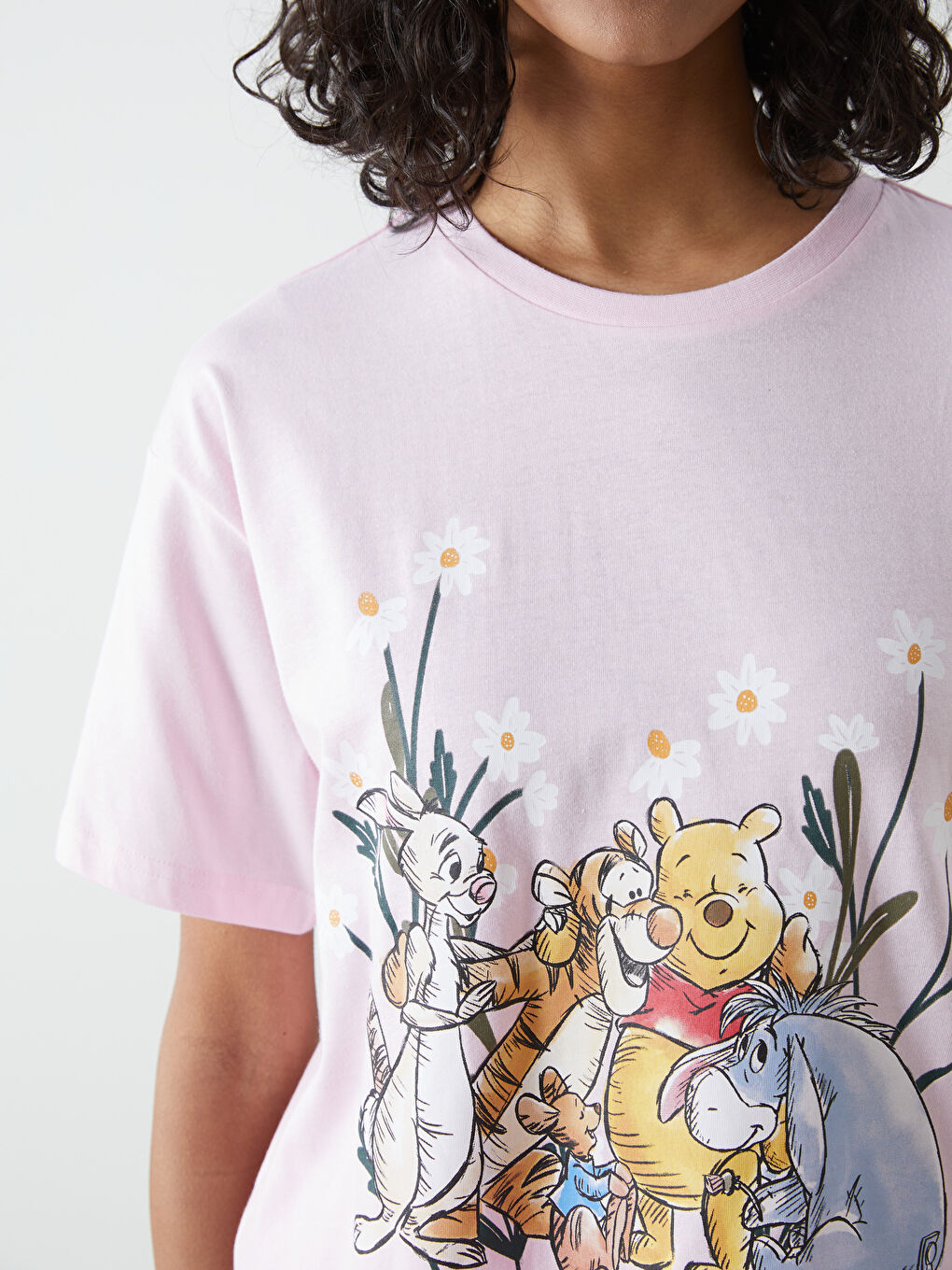 Crew Neck Winnie the Pooh Printed Women's T-Shirt -S5FY07Z8-Z1C