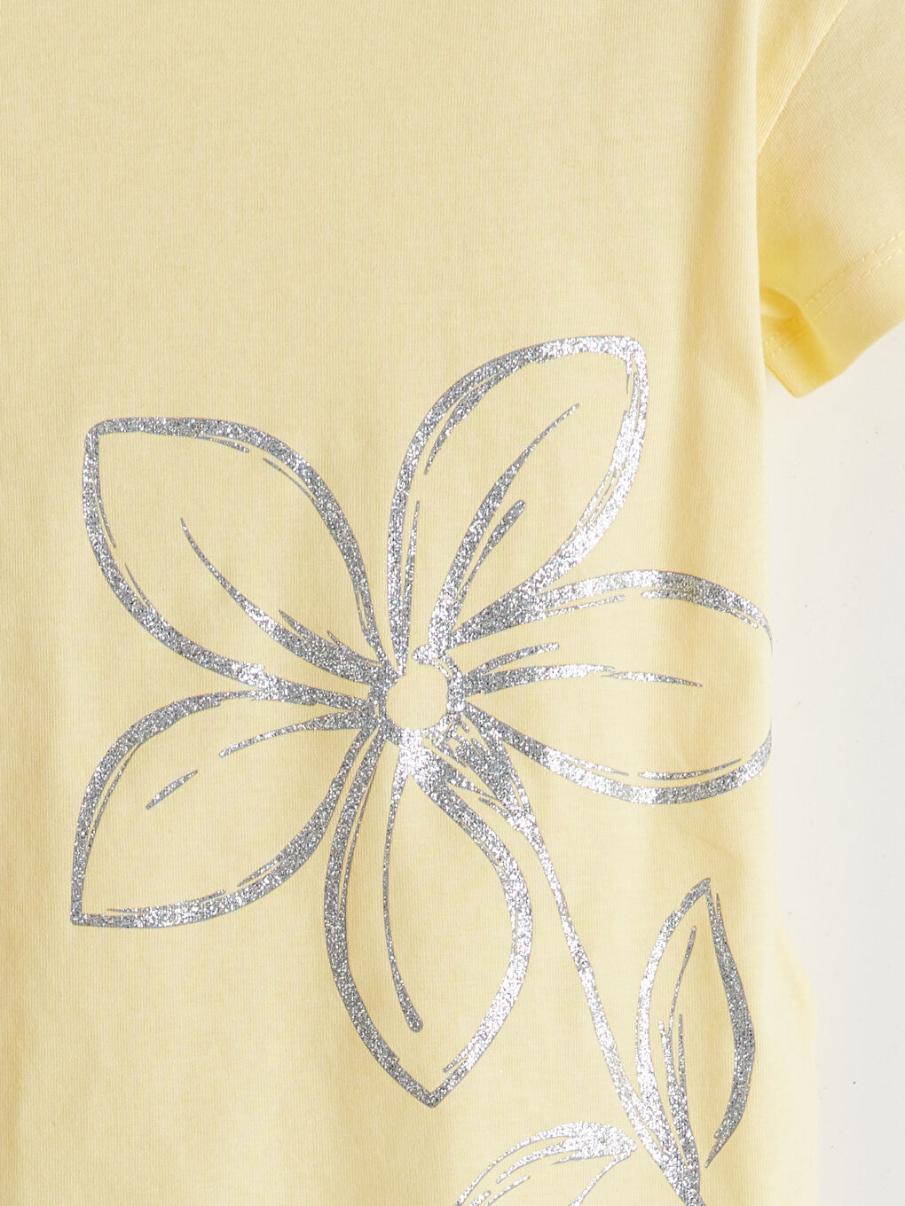 Floral Jersey Glitter Girls' T-Shirt -S5FY36Z1-FQJ