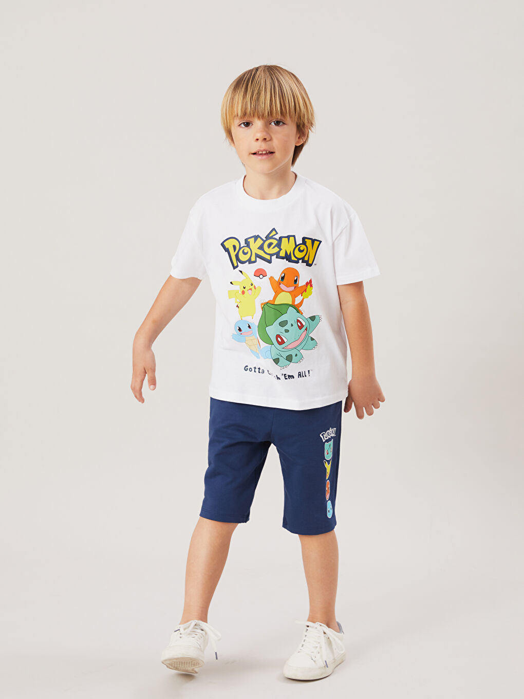 Crew Neck Pokemon Printed Boy'S T-Shirt -S5FY55Z1-Q6K