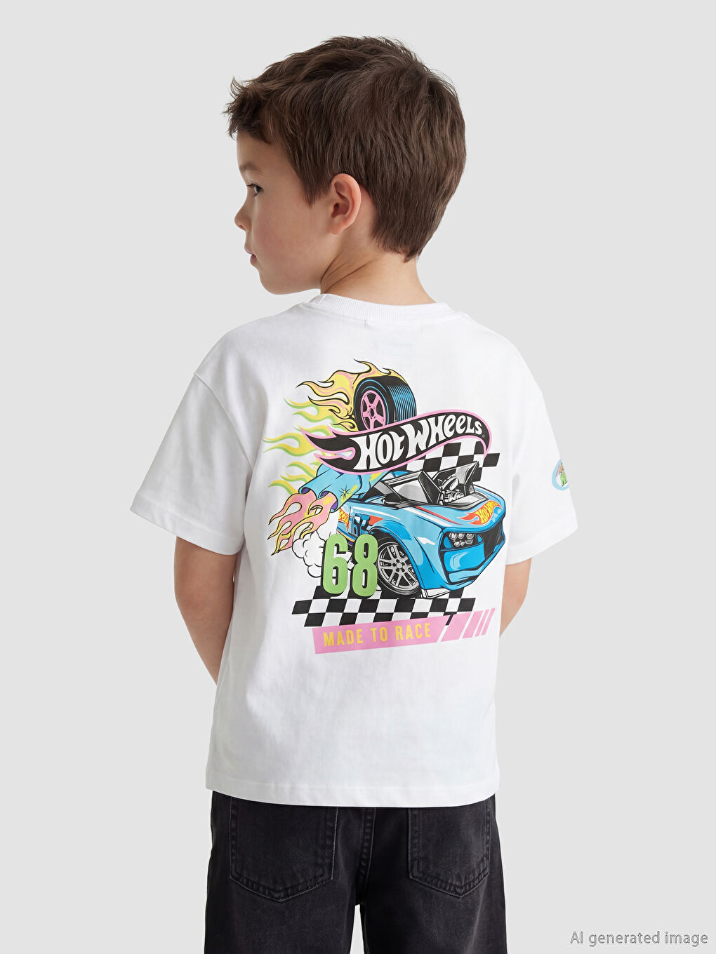 تيشيرت مطبوع عجلات ساخنة للأولاد-1