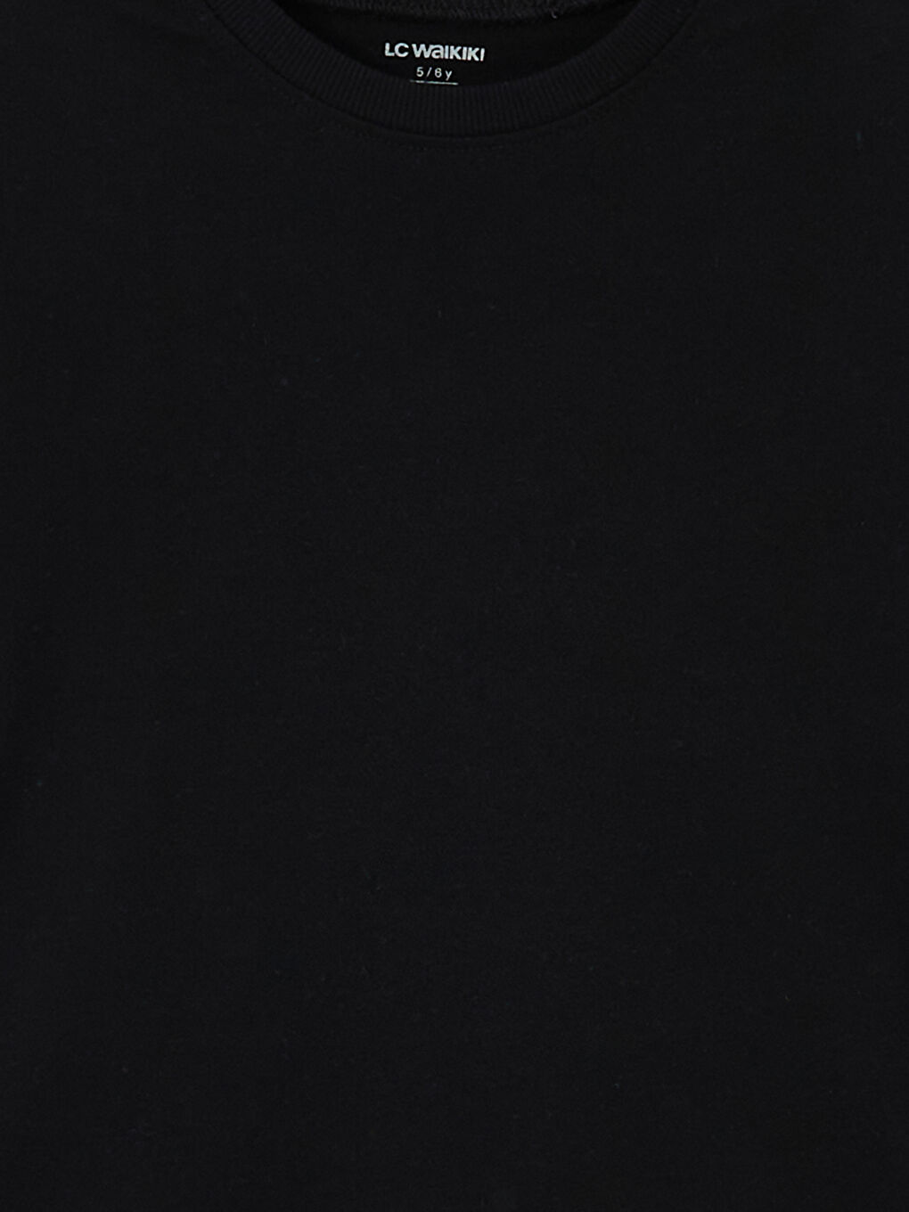 Siyah Bisiklet Yaka Basic Erkek Bebek Tişört-1