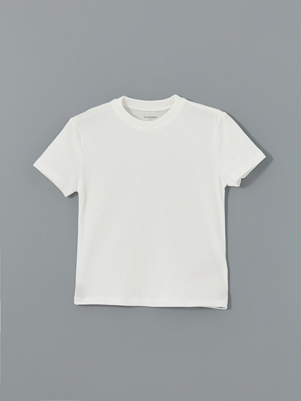 Ekru Bisiklet Yaka Basic Erkek Bebek Tişört