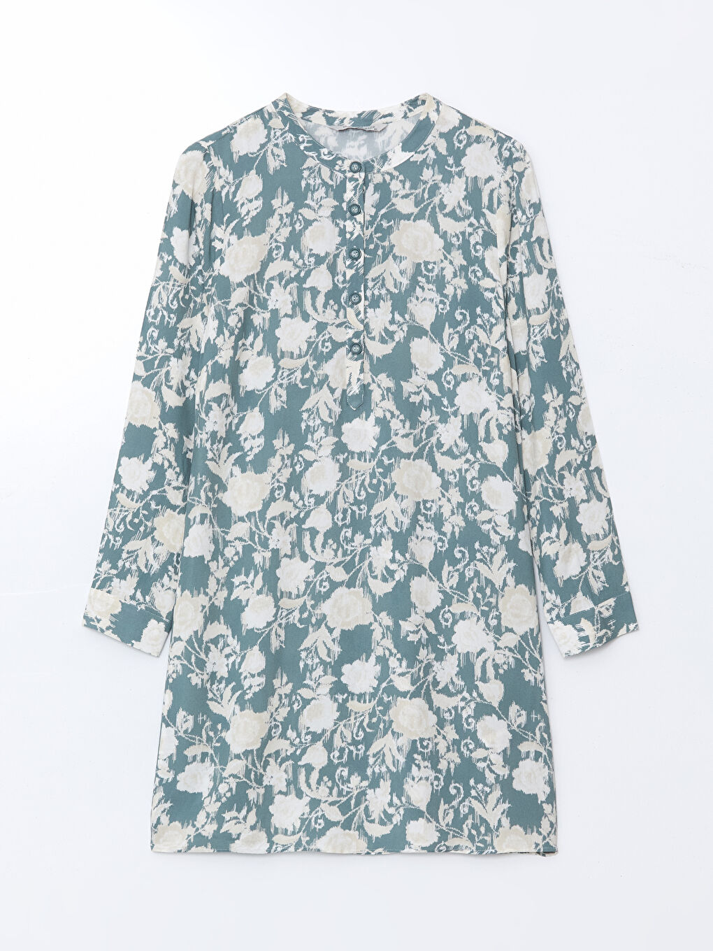Grandad Collar Patterned Women’S Tunic -S5G050Z8-LRL