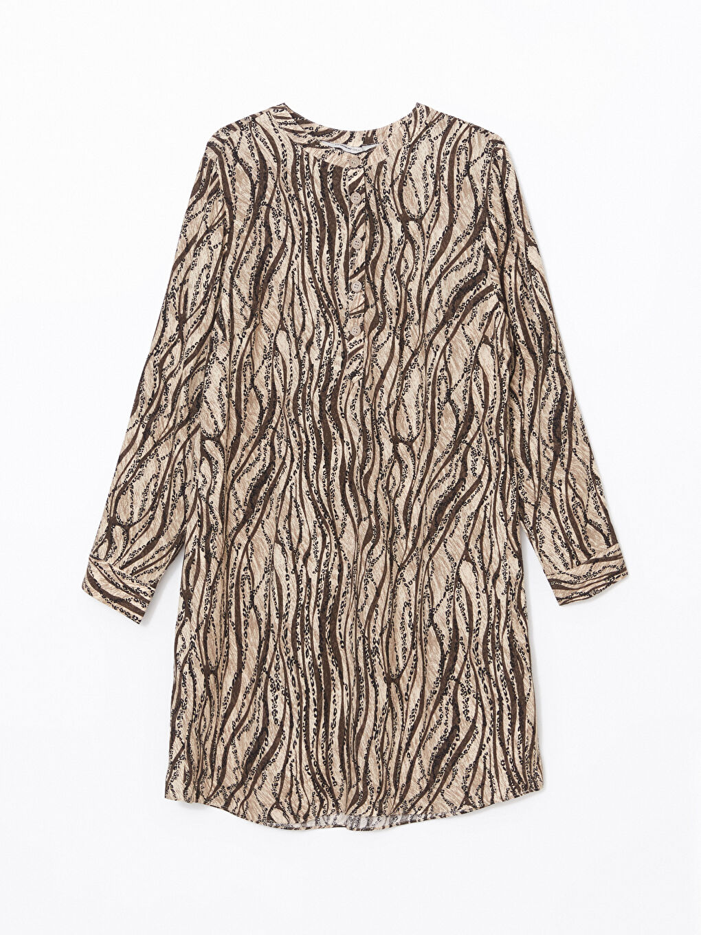 Grandad Collar Patterned Women’S Tunic -S5G050Z8-LQY