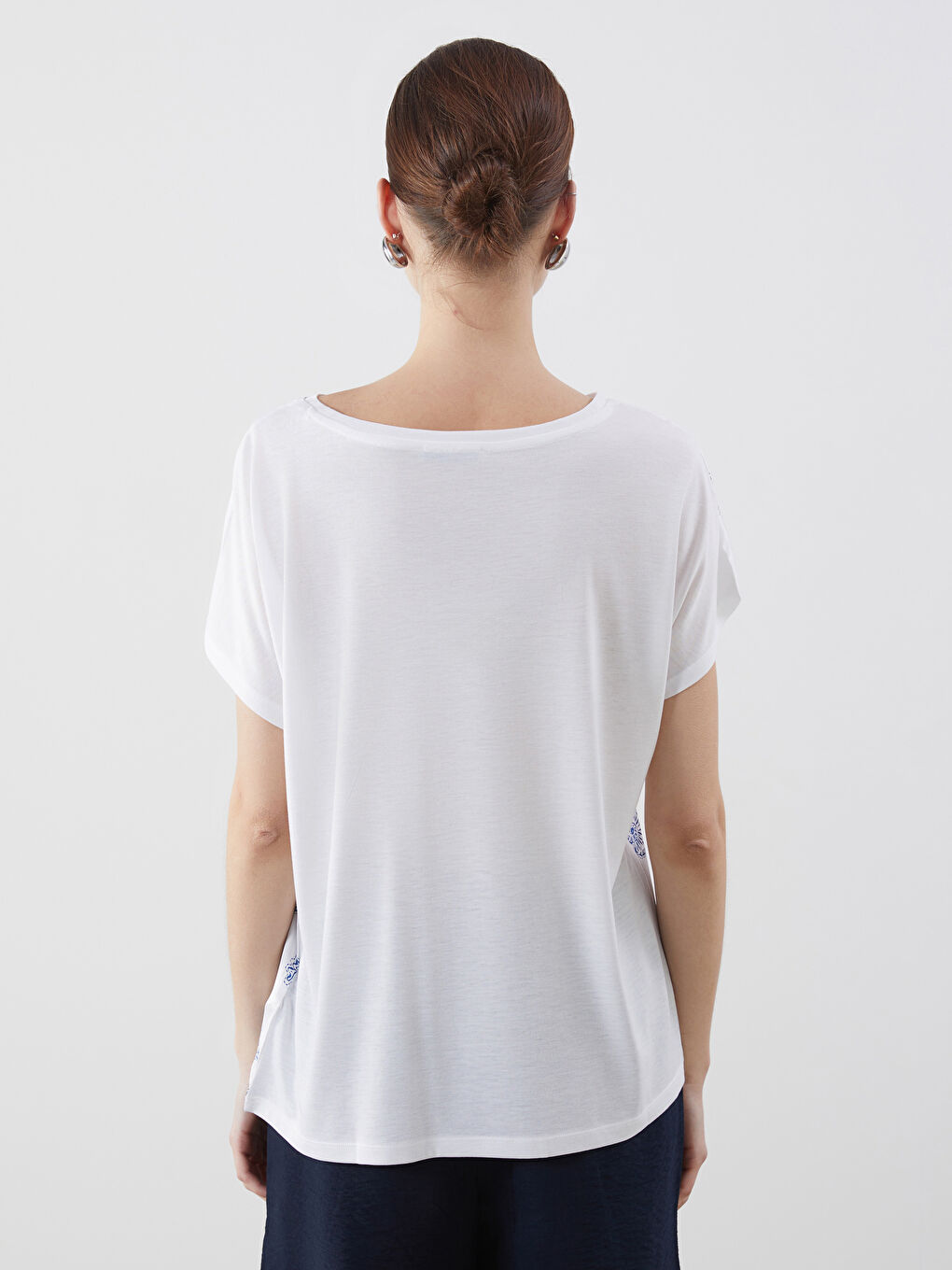 Crew Neck Patterned Women's T-Shirt -S5G060Z8-LRA