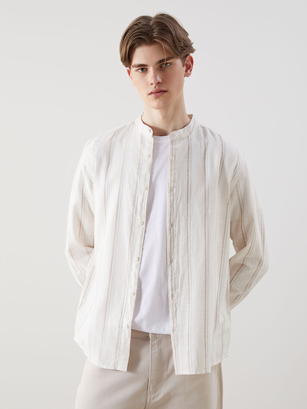 XSIDE Regular Fit Hakim Yaka Kısa Kollu Poplin Gömlek -S5G061Z8-LE8
