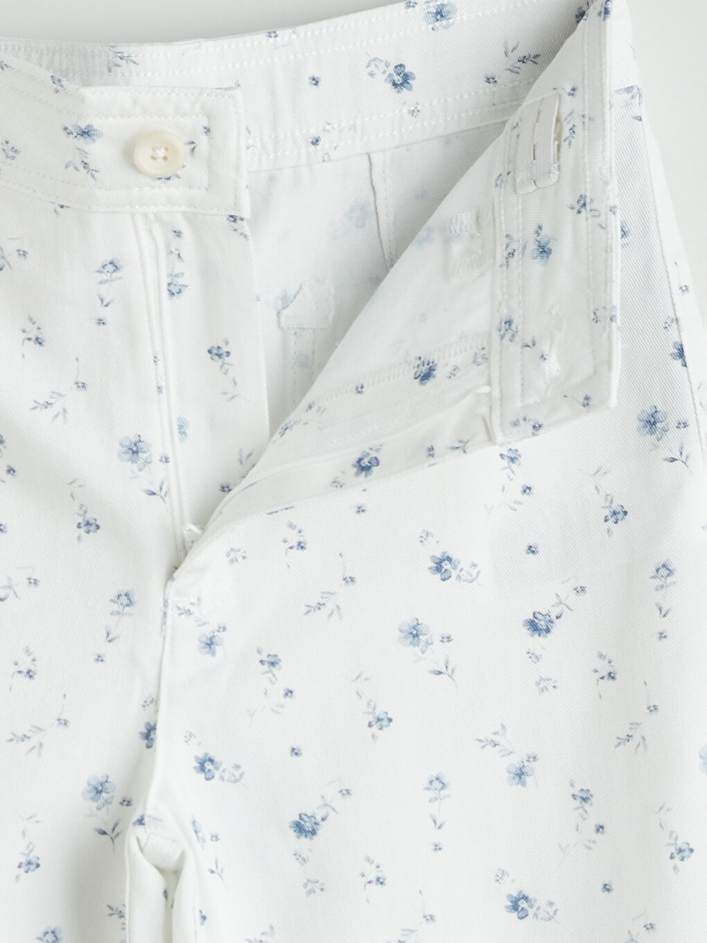 Ekru Wideleg Çiçekli Kız Çocuk Pantolon-2