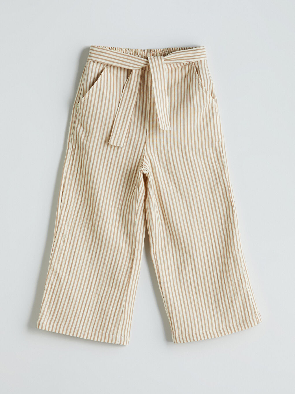 Ekru Beli Lastikli Kız Çocuk Kapri