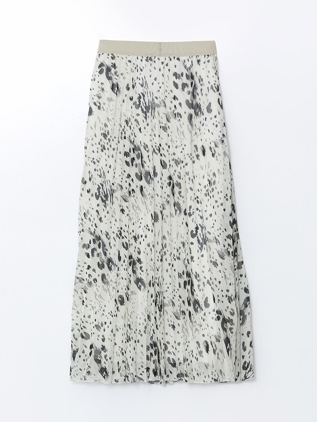 Elastic Waist Patterned Chiffon Women's Pleated Skirt -S5G115Z8-LQA