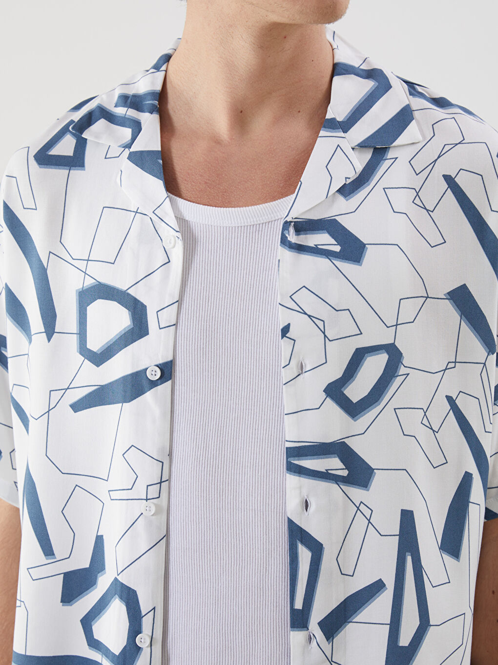 XSIDE Regular Fit Resort Collar Short Sleeve Men's Shirt -S5G124Z8-LSJ