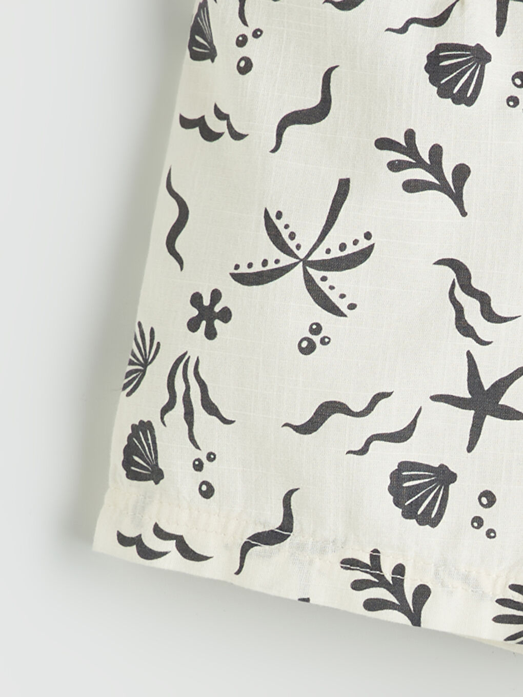 Ekru Beli Lastikli Kız Çocuk Şort-1