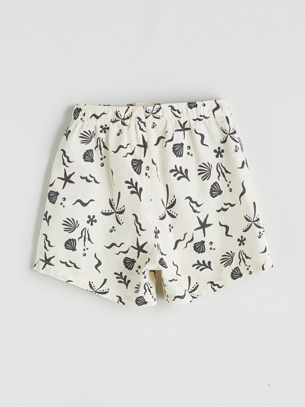 Ekru Beli Lastikli Kız Çocuk Şort-2