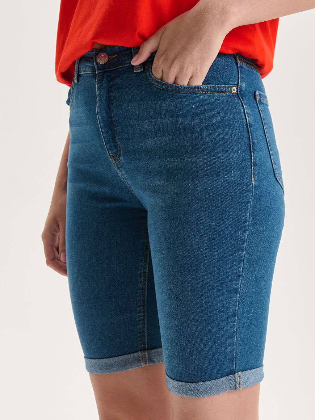 LCW Jeans Bermuda Fit Ženski Teksas Šorts -S5G151Z8-507