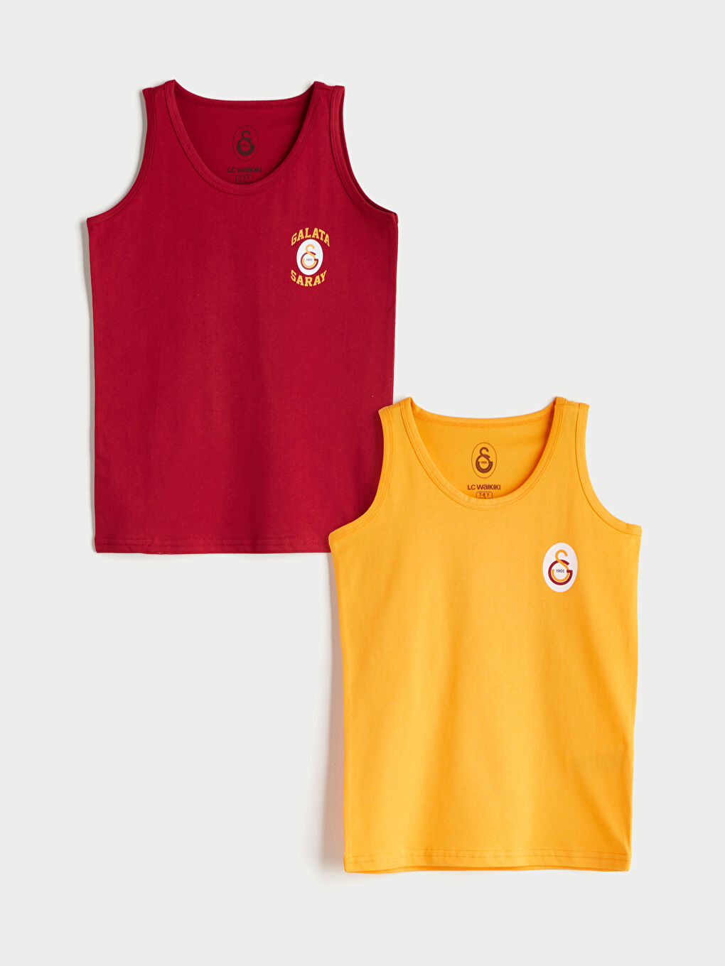 Crew Neck Galatasaray Printed Boys' Vest 2 Pack -S5G153Z4-HKD