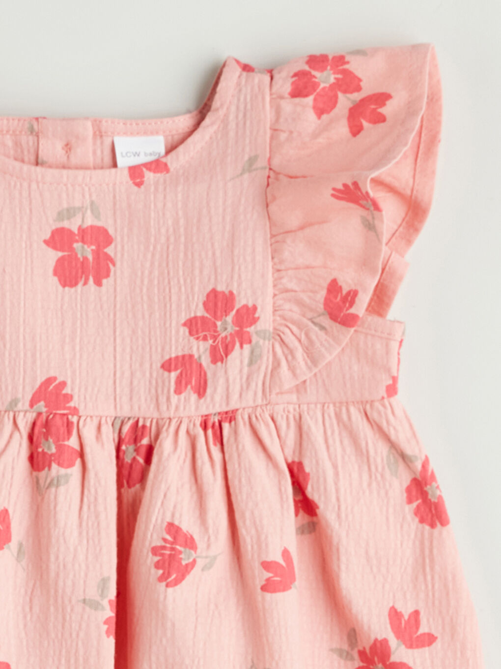 LCW baby Crew Neck Floral Baby Girls' Dress -S5G163Z1-LT4