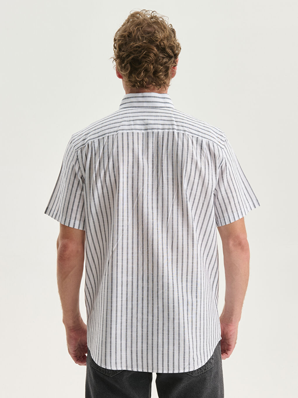 SOUTHBLUE Regular Fit Kısa Kollu Çizgili Poplin Erkek Gömlek -S5G177Z8-LGS