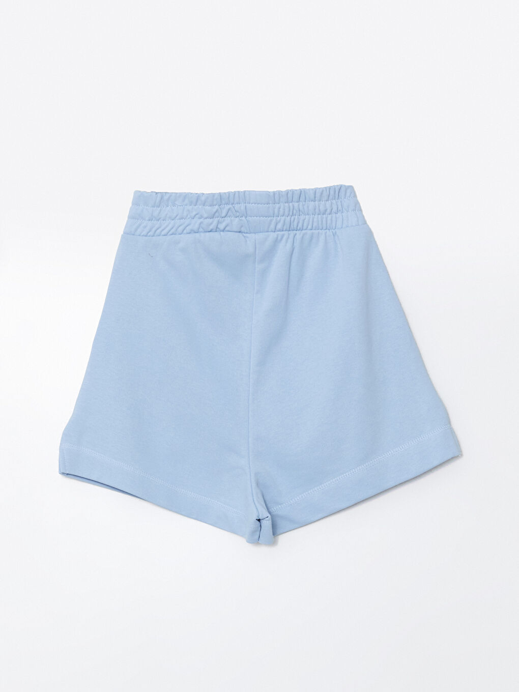Mavi Beli Lastikli Kadın Şort-5
