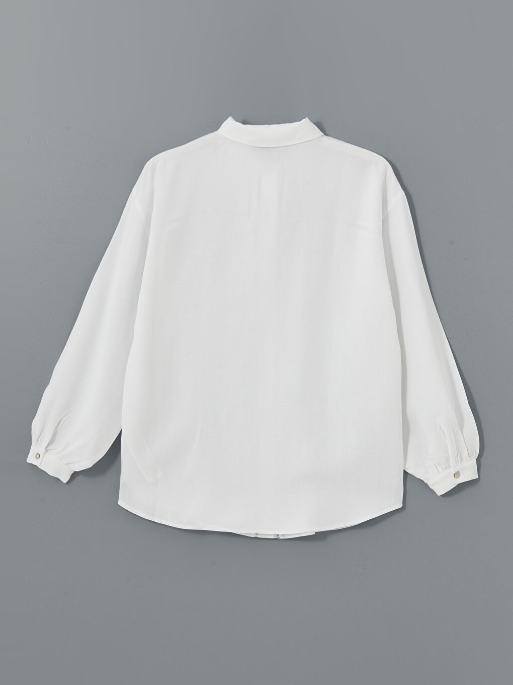 Bej Ajurlu Oversize Keten Karışımlı Kadın Gömlek-5