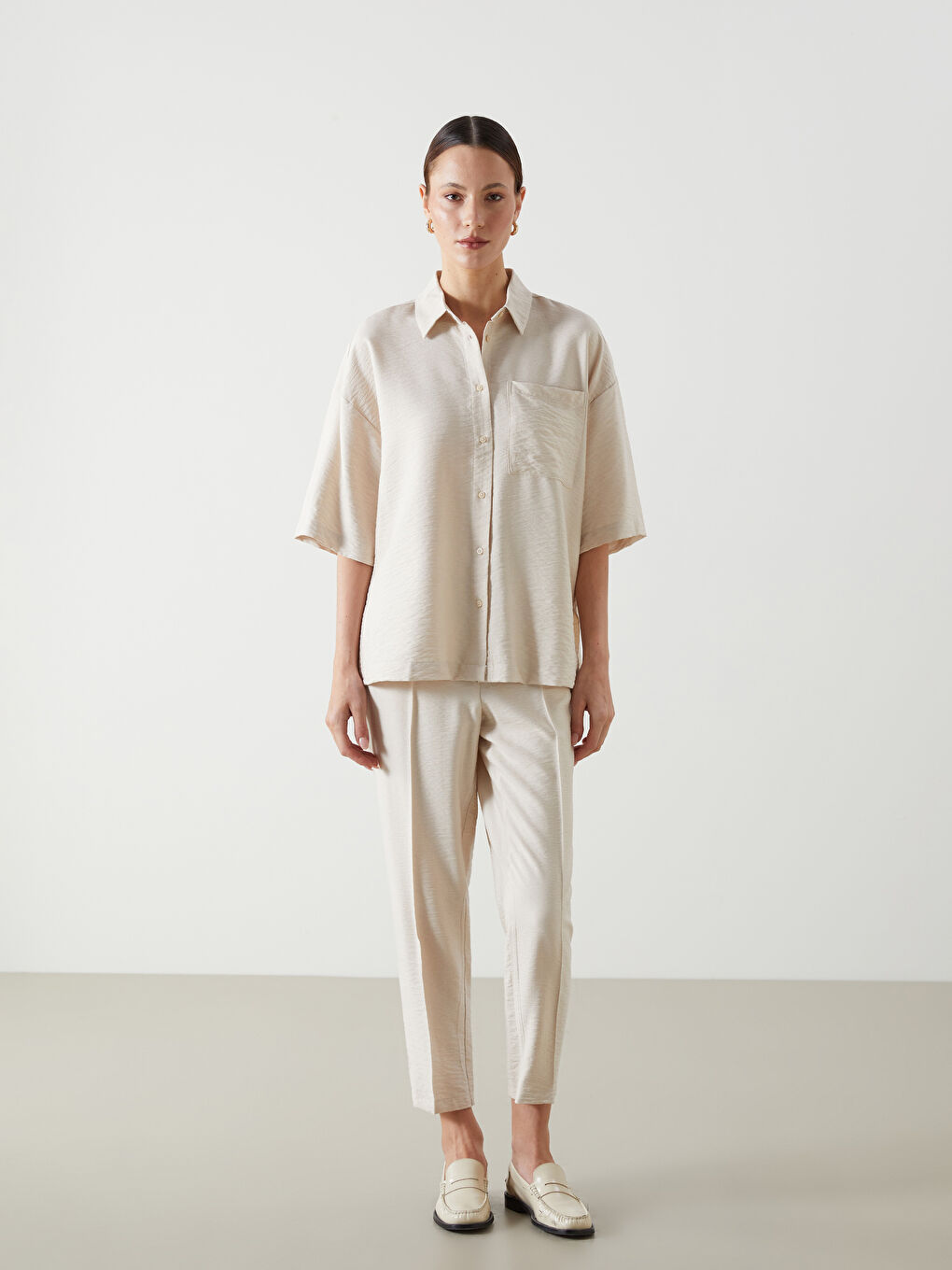 Oversize Dobby Women's Shirt -S5G190Z8-DWR