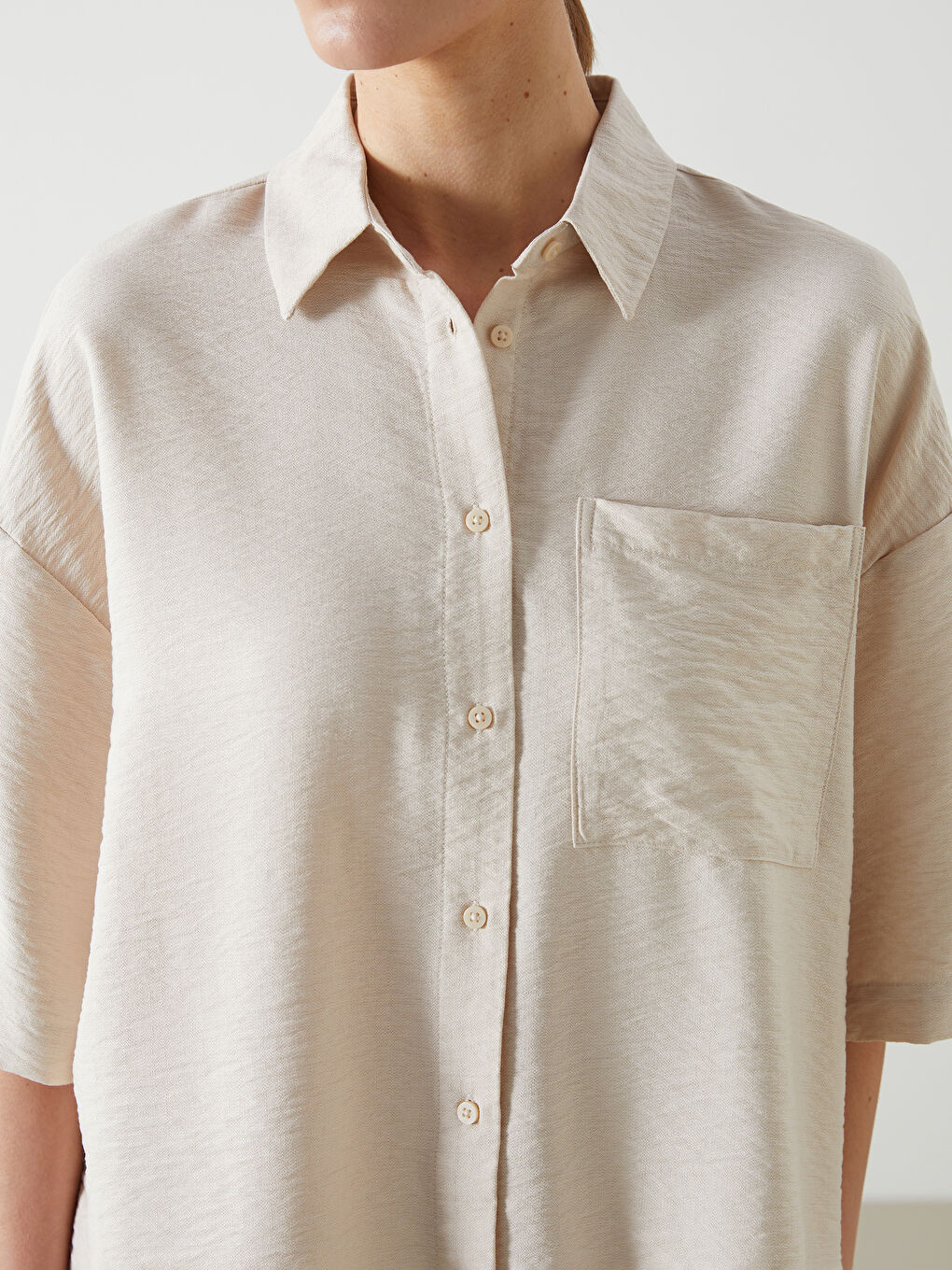 Oversize Dobby Women's Shirt -S5G190Z8-DWR