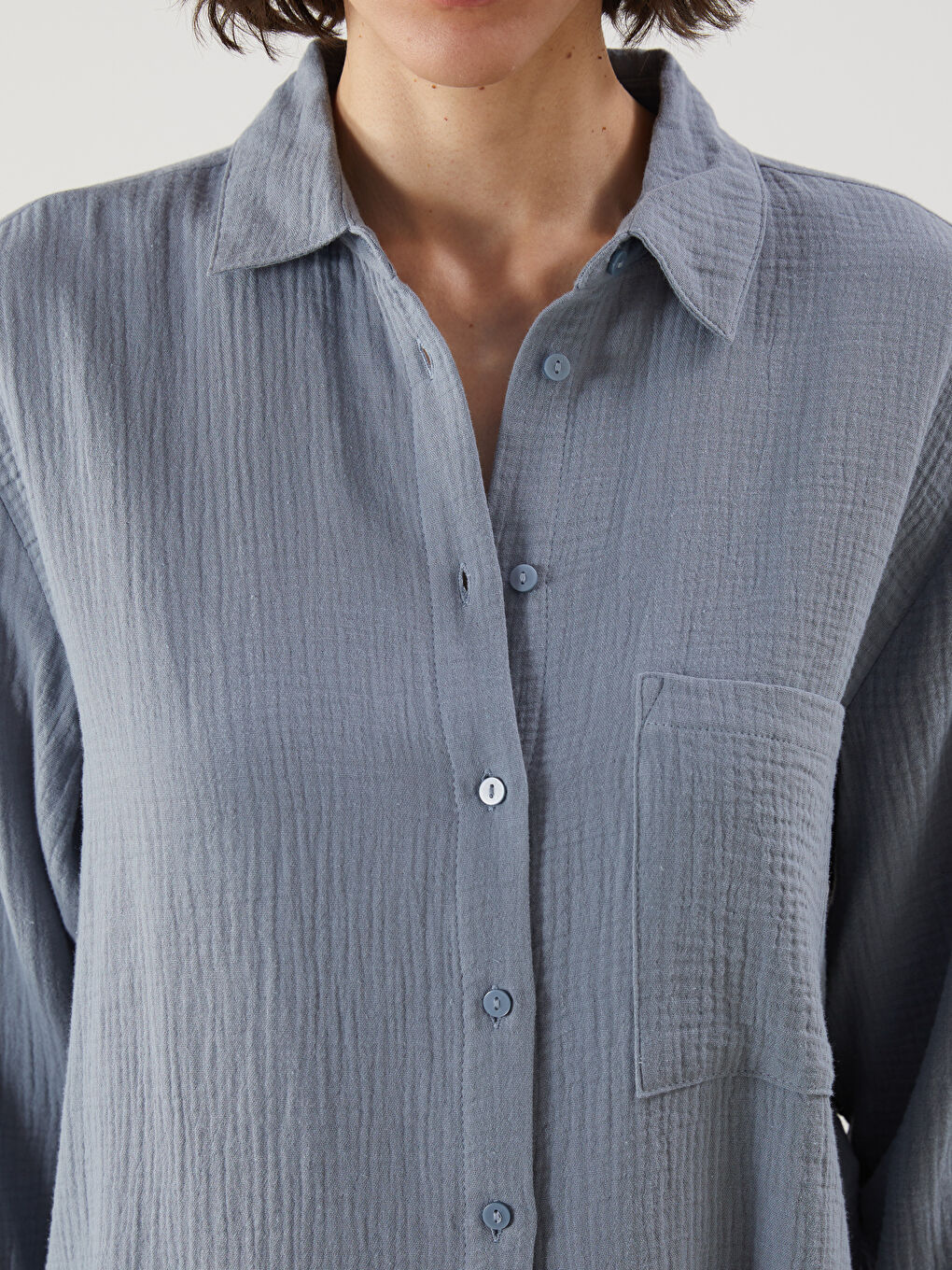 Textured Women's Shirt -S5G192Z8-JX7