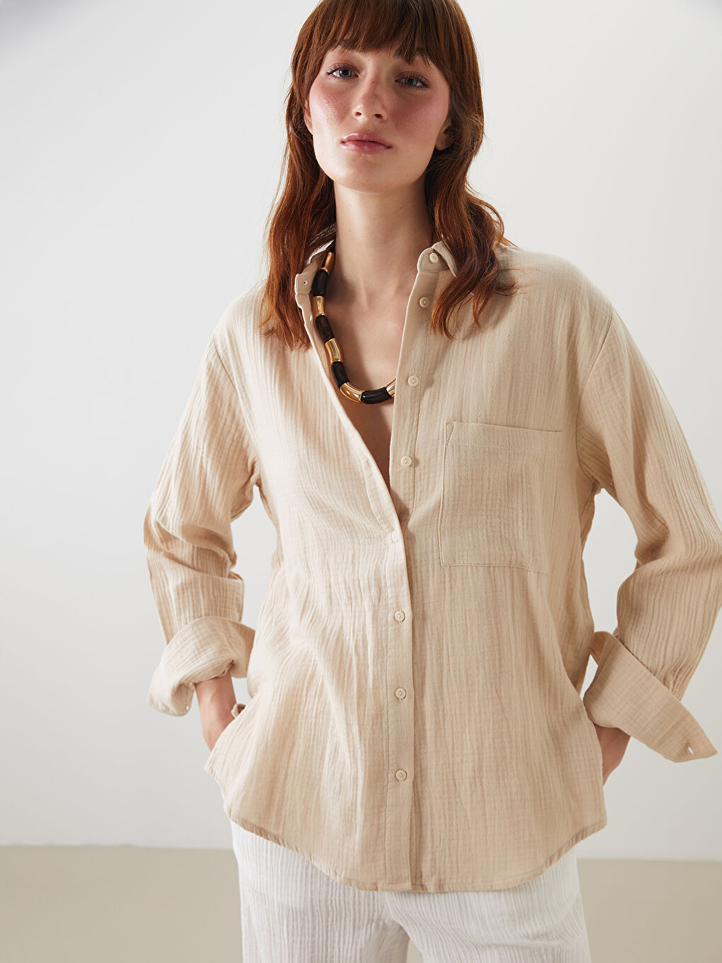 Textured Women's Shirt -S5G192Z8-YVP