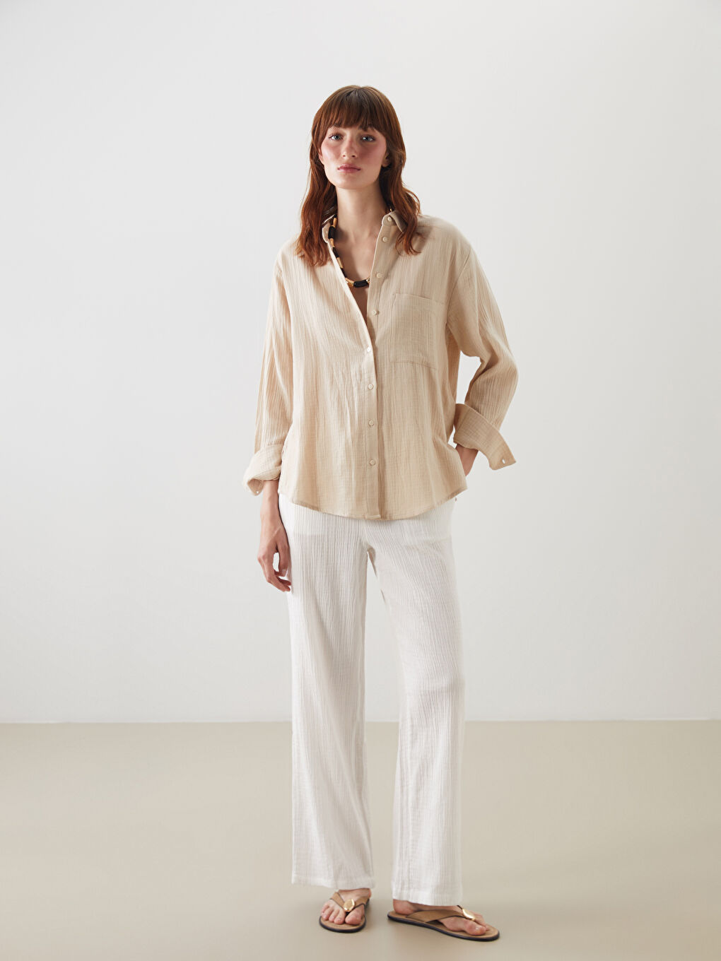 Textured Women's Shirt -S5G192Z8-YVP