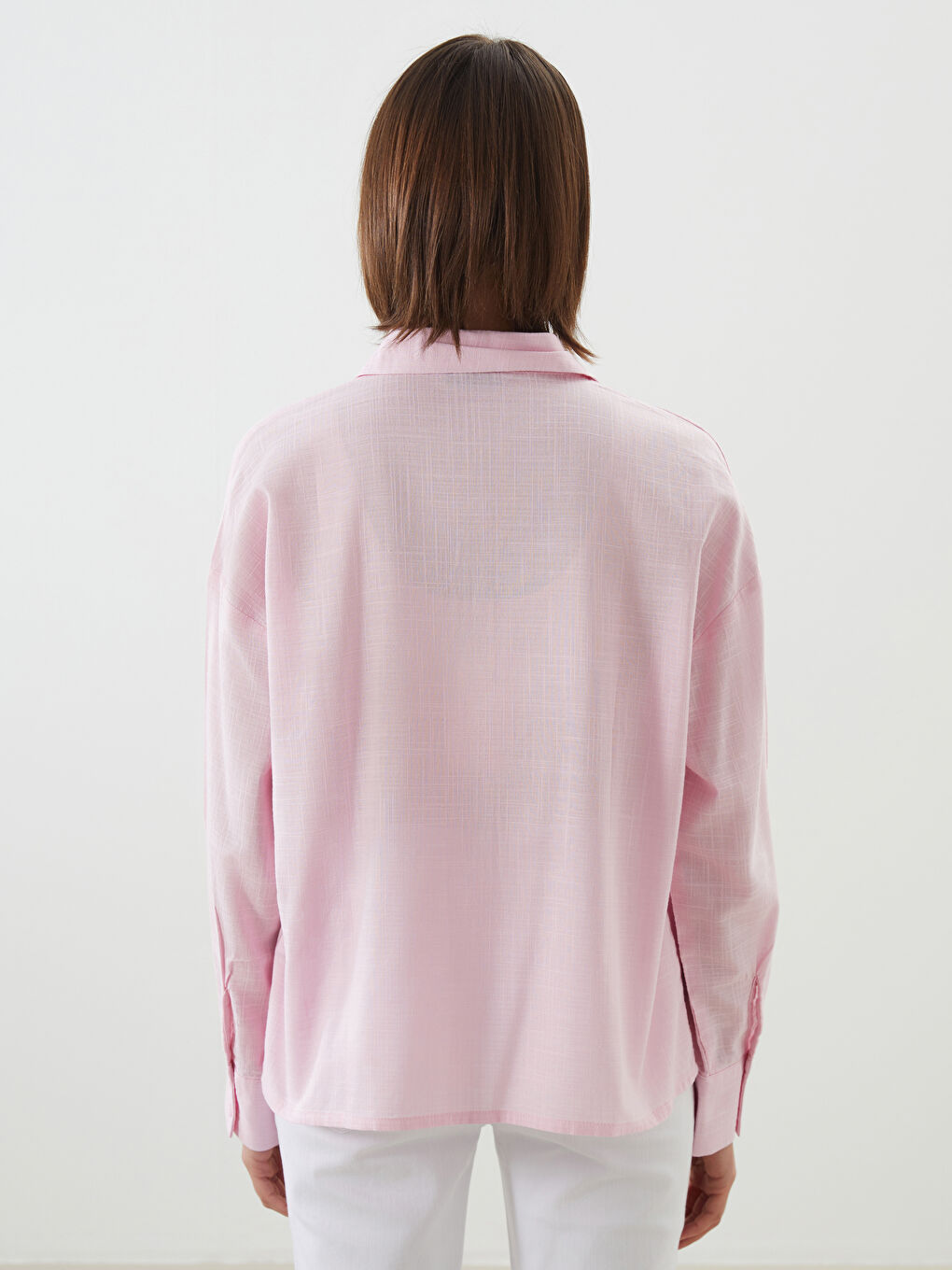 Plain Long Sleeve Oversize Women's Shirt -S5G197Z8-Y1X