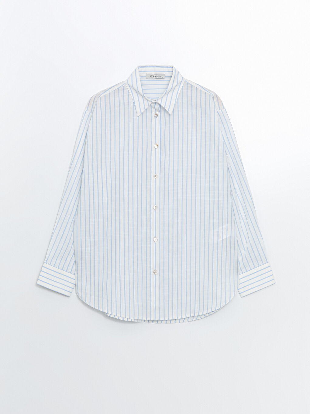 Striped Oversize Linen Blend Women's Shirt-4