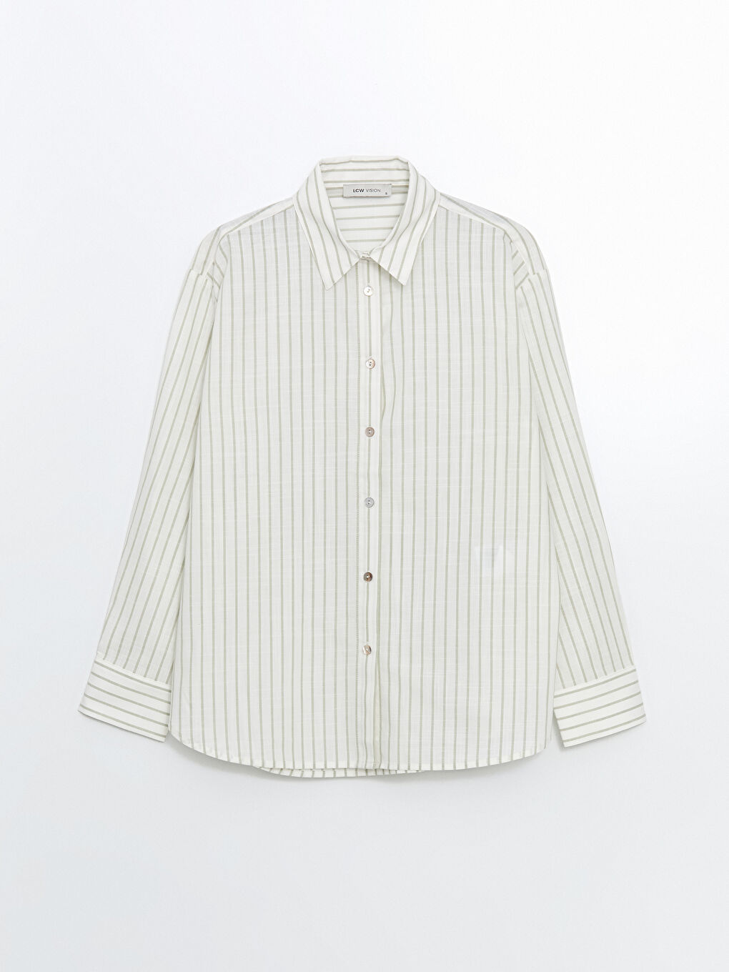 Chemise Rayée Surdimensionnée en Mélange de Lin pour Femmes-4