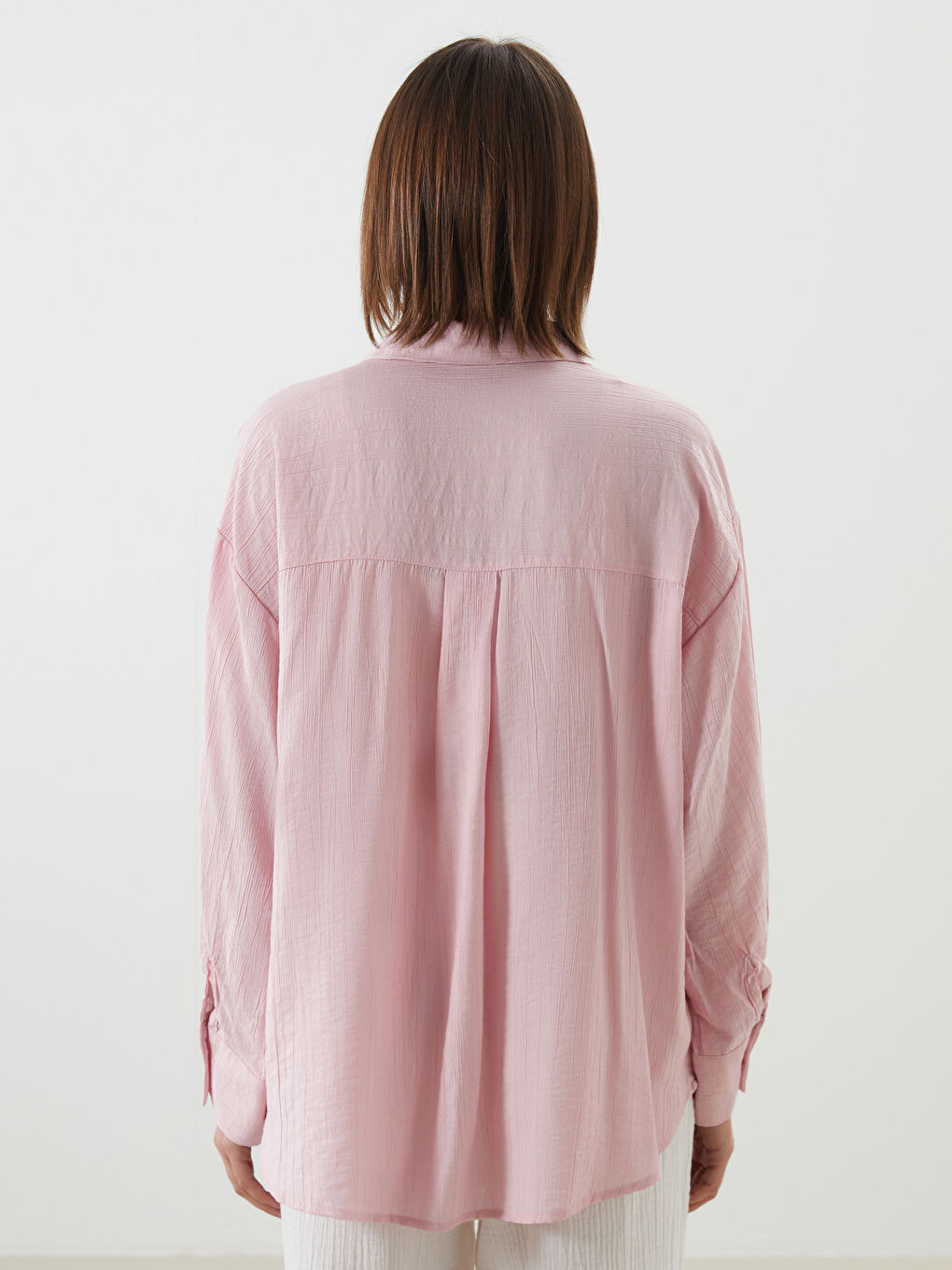 Textured Oversize Crinkle Women's Shirt -S5G200Z8-VVC